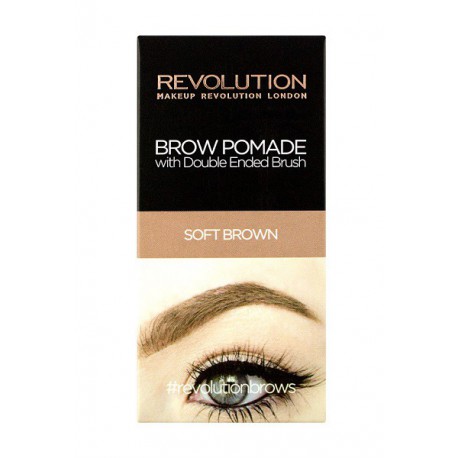 Makeup Revolution Brow Pomade Soft Brown pomada do brwi z pędzelkiem