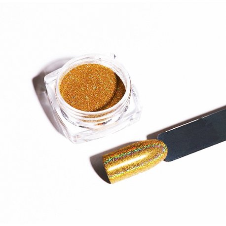 Holo Gold Powder - złoty pyłek do paznokci z efektem holo