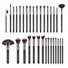 Black - Silver Brush Set - Zestaw 32 pędzli do makijażu