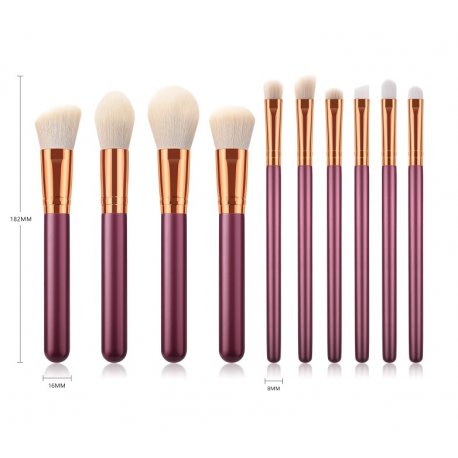 GlamRush Zestaw pędzli do makijażu - Maroon Brush Set G210 - 10 szt. + etui/kosmetyczka GlamRush Zestaw pędzli do makijażu - Maroon Brush Set G210 - 10 szt. + etui/kosmetyczka