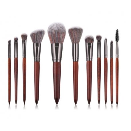 GlamRush Zestaw pędzli do makijażu - Wooden Brush Set G230 - 11 szt. + etui/kosmetyczka GlamRush Zestaw pędzli do makijażu - Wooden Brush Set G230 - 11 szt. + etui/kosmetyczka