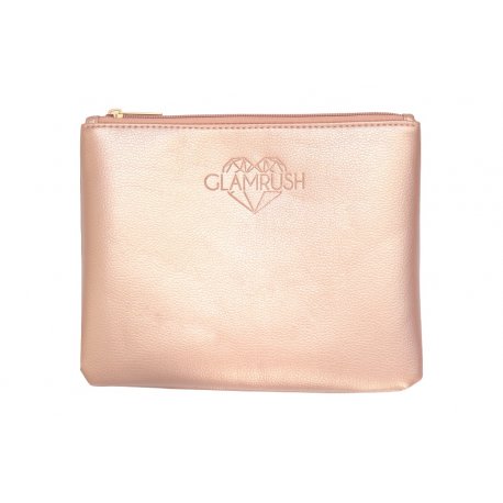 GlamRush Zestaw pędzli do makijażu - Pink - Gold Brush Set G180 - 10 szt. + etui/kosmetyczka