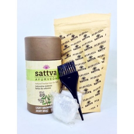 Sattva Henna - Light Brown - Naturalna ziołowa farba do włosów 150g