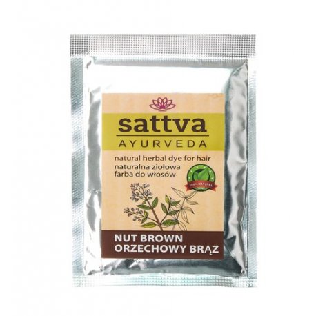Sattva Henna Sac Nut Brown - ziołowa farba do włosów (saszetka)
