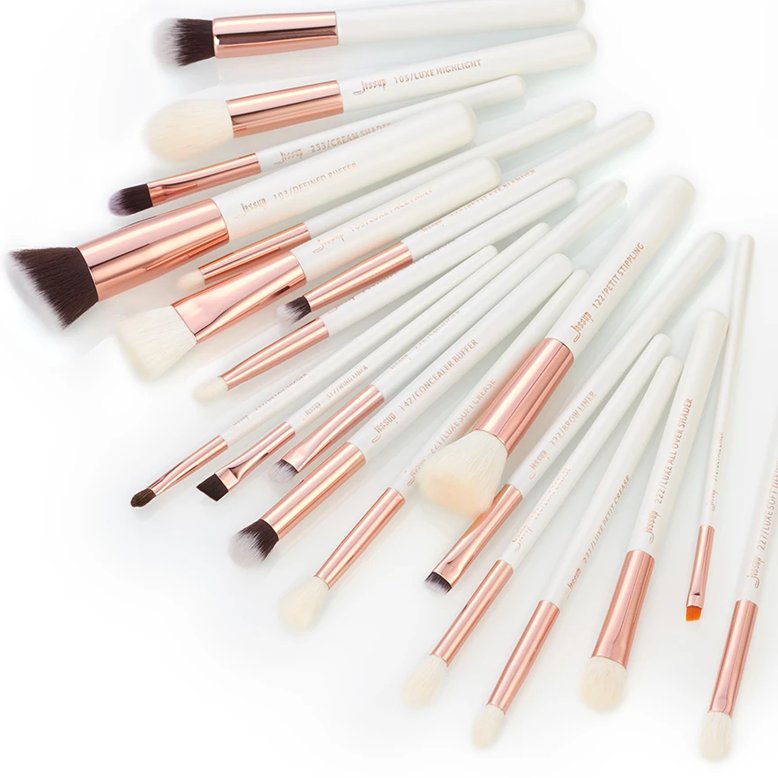 Jessup T225 Brushes Set White/Rose Gold zestaw 20 pędzli do makijażu