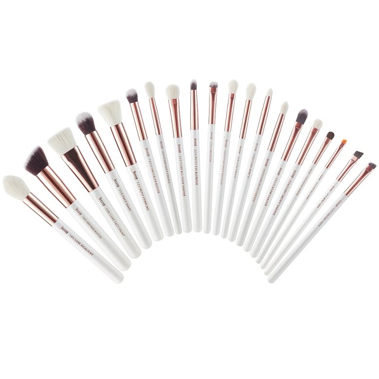 Jessup T225 Brushes Set White/Rose Gold zestaw 20 pędzli do makijażu