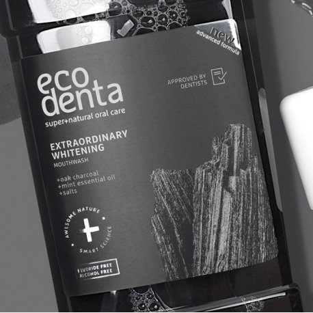 Ecodenta Czarny Wybielający Płyn do Płukania Jamy Ustnej z Węglem Drzewnym 500 ml Ecodenta Czarny Wybielający Płyn do Płukania Jamy Ustnej z Węglem Drzewnym 500 ml