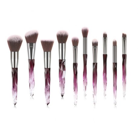 Crystal Purple Brush Set - Zestaw 10 pędzli do makijażu