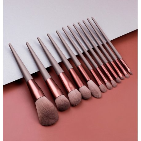 GlamRush Zestaw pędzli do makijażu - Copper Brown Brush Set G340 - 12 szt. + etui/kosmetyczka GlamRush Zestaw pędzli do makijażu - Copper Brown Brush Set G340 - 12 szt. + etui/kosmetyczka