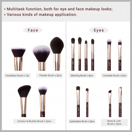 Jessup T283 Zinfandel Brush Set - Zestaw pędzli do makijażu 15 szt. Jessup T283 Zinfandel Brush Set - Zestaw pędzli do makijażu 15 szt.