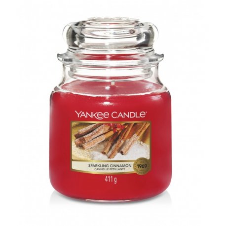Yankee Candle Sparkling Cinnamon słoik średni świeca zapachowa