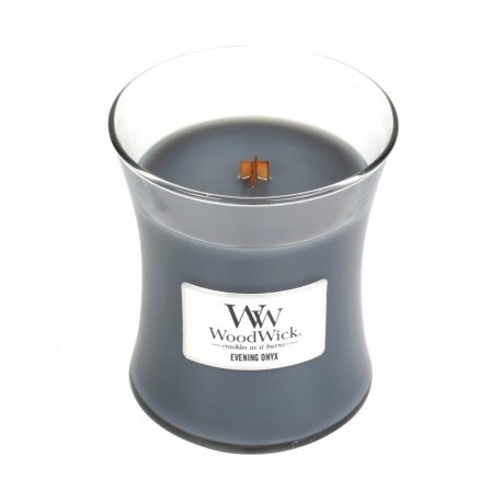 Woodwick Evening Onyx - średnia świeca zapachowa