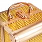 GlamRush kuferek na kosmetyki z lusterkiem - Gold 3D S
