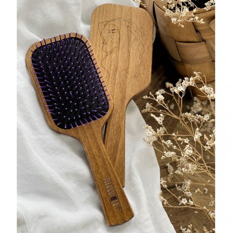 Anwen Wooden Paddle Hairbrush - Drewniana Szczotka do Włosów