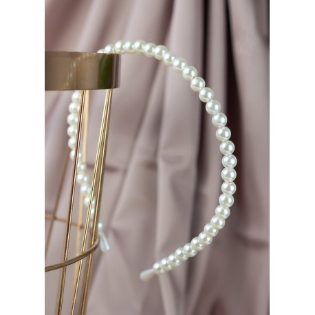 Opaska do włosów perełkowa - pearly beads - opaska ślubna