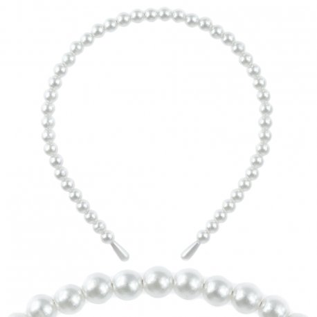 Opaska do włosów perełkowa - pearly beads - opaska ślubna