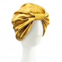 turban do włosów satynowy - złoty