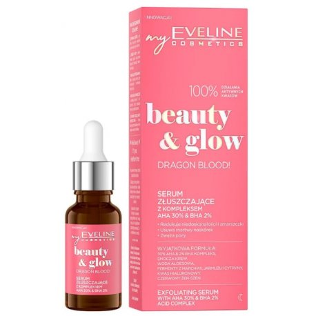 Eveline Beauty&Glow Serum Złuszczające Z Kwasami AHA 30% I BHA 2%18 ml