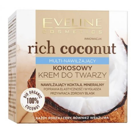 Eveline Rich Coconut Multi-Nawilżający Kokosowy Krem Do Twarzy 50 ml