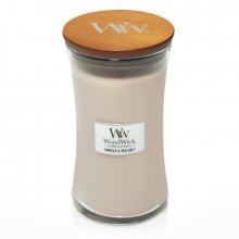Woodwick Vanilla and Sea Salt - Duża świeca zapachowa
