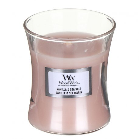 Woodwick Vanilla and Sea Salt - mała świeca zapachowa