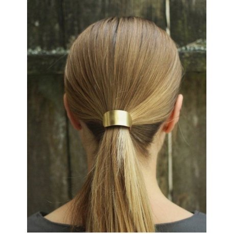 Gumka do włosów z metalową złotą ozdobą hair cuff
