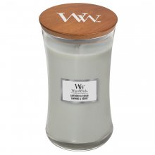 Woodwick Lavender and Cedar - Duża świeca zapachowa