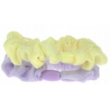 Gumki do włosów skinny scrunchie - fiolet i żółty 2 szt