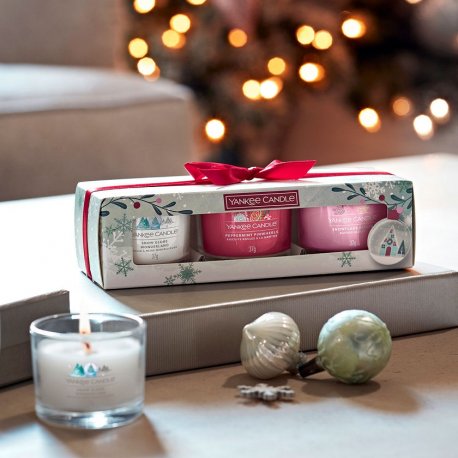 Yankee Candle Snow Globe Wonderland - zestaw świąteczny - 3 mini świece