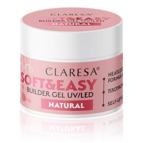 Claresa Soft  and Easy Builder Gel UV/LED - żel budujący z tiksotropią Natural 12g