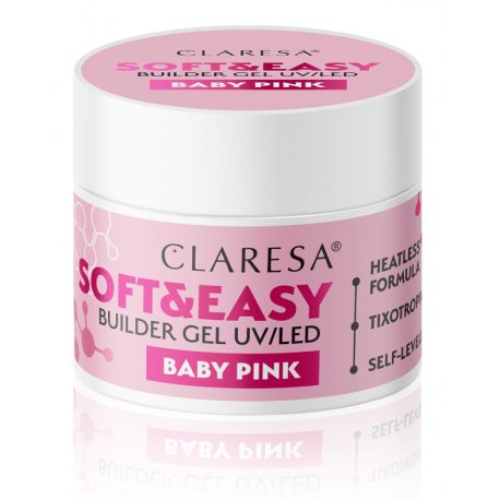 Claresa Soft  and Easy Builder Gel UV/LED - żel budujący Baby Pink 12 g