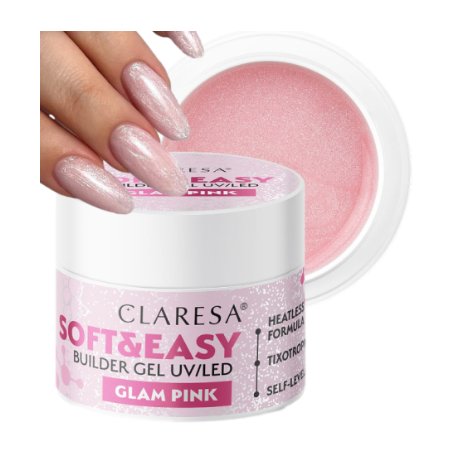 Claresa Soft  and Easy Builder Gel UV/LED - Glam Pink 45 g