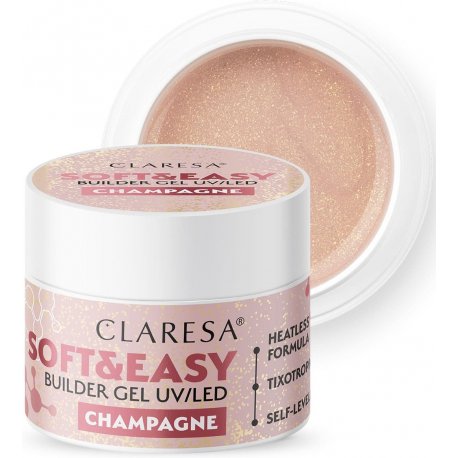 Claresa Soft  and Easy Builder Gel UV/LED - żel budujący z tiksotropią Champagne 90 g