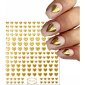 Złote naklejki na paznokcie - Złote serca, serduszka