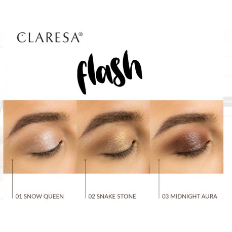 Claresa Flash Eyeshadow - Iskrzący cień do powiek - 01 Snow Queen