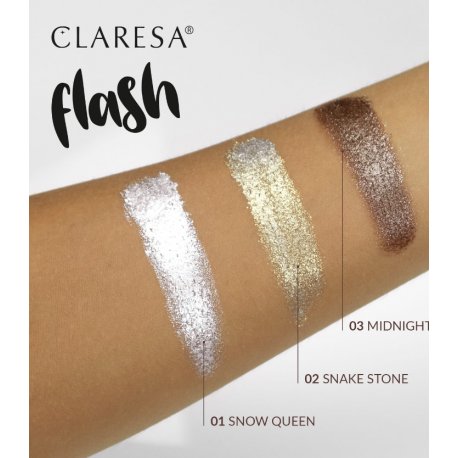 Claresa Flash Eyeshadow - Iskrzący cień do powiek - 01 Snow Queen