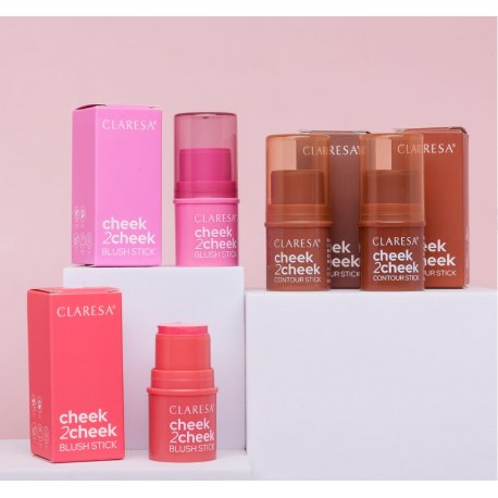 Claresa Cheek 2 Cheek Blushr stick kremowy Róż w sztyfcie - 01 Candy Pink 6g