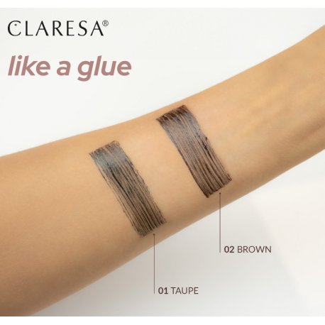 Claresa Like a Glue - żel do brwi efekt laminacji - 02 Brown - 8g