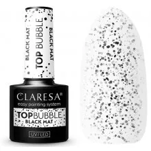 Claresa Bubble top Black Mat no wipe - Matowy top z czarnymi kropkami bez przemywania - 5g