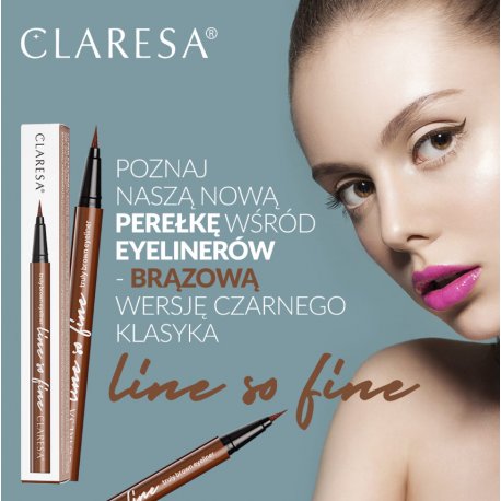 Claresa LINE SO FINE - Brązowy Eyeliner w pisaku