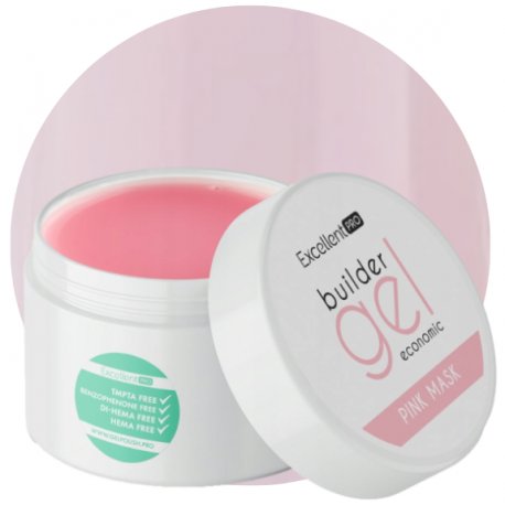 Excellent Pro Builder Gel Economic - Budujący żel do paznokci Pink Mask 50 g