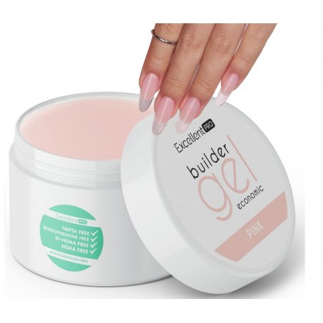 Excellent Pro Builder Gel Economic - Budujący żel do paznokci Pink 50 g