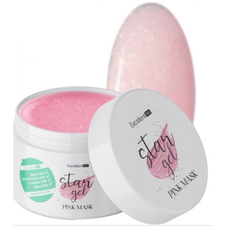 Excellent Pro Star Gel - Budujący żel ze złotą drobiną Pink Mask 15 g