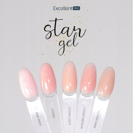 Excellent Pro Star Gel - Budujący żel ze złotą drobiną Cover Light 50 g