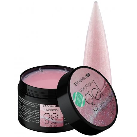 Excellent Pro Thixothropy with effect Gel - Brokatowy żel z tiksotropią Pearly Blush 50 g