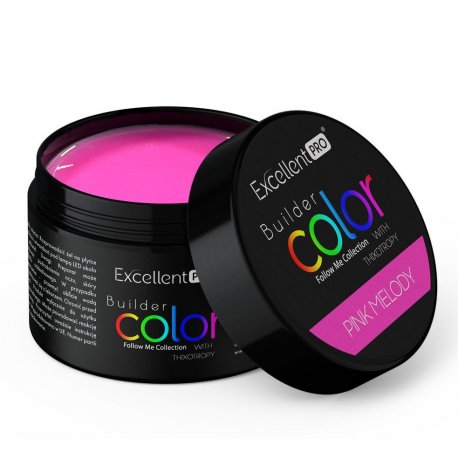 Excellent Pro Builder Color with Thixothropy - Kolorowy żel z tiksotropią Pink Melody 15 g