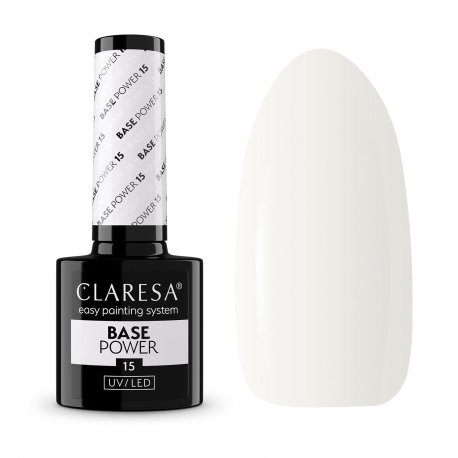 Claresa Power Base 15 mleczna - bezkwasowa baza samopoziomująca efekt lipgloss nails