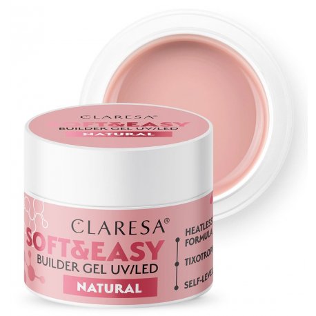 Claresa Soft  and Easy Builder Gel UV/LED - żel budujący z tiksotropią Natural 12g