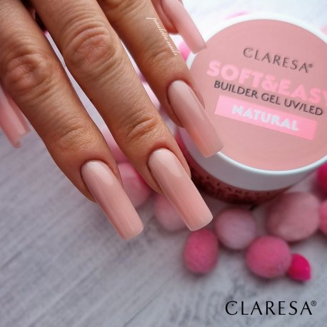 Claresa Soft  and Easy Builder Gel UV/LED - żel budujący z tiksotropią Natural 12g