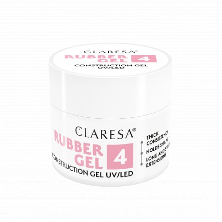 Claresa Rubber Gel UV/LED 4 - żel konstrukcyjny z tiksotropią 12 g